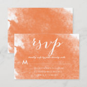 CHIC ORANJE WATERCOLOR TROUWKAARTEN RSVP (Voorkant / Achterkant)