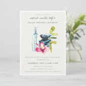 Chic Orchid Stone Spa Massage Grand Opening Invite Bedankkaart (Staand voorkant)