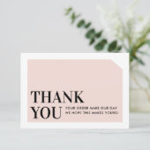 CHIC ORDE INSERT business dank u blush roze Bedankkaart (Staand voorkant)