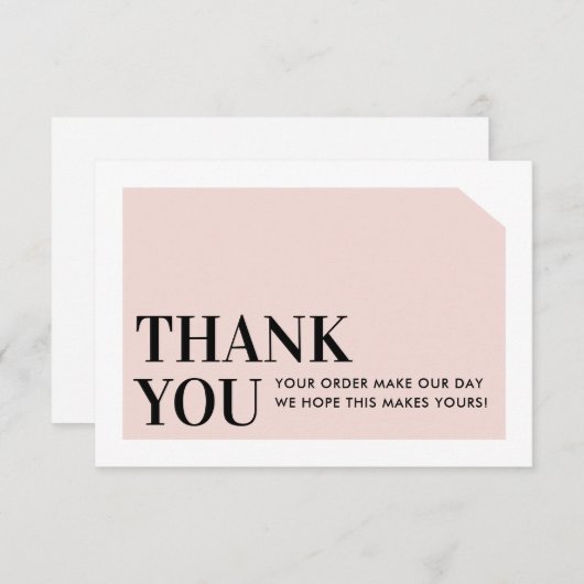 CHIC ORDE INSERT business dank u blush roze Bedankkaart (Voorkant / Achterkant)