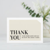 CHIC ORDE INSERT business dank u ivoor crème Bedankkaart (Staand voorkant)