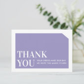 CHIC ORDE INSERT business dank u paarse Bedankkaart (Staand voorkant)