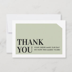 CHIC ORDE INSERT business dank u salie groen Bedankkaart