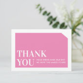CHIC ORDE INSERT business dank u snoep roze Bedankkaart (Staand voorkant)