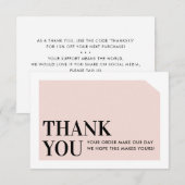 CHIC ORDER INSÉREZ votre entreprise merci rose pâl (Devant / Derrière)