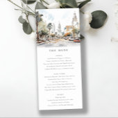 Chic Orlando Florida Skyline Mariage Carte de menu