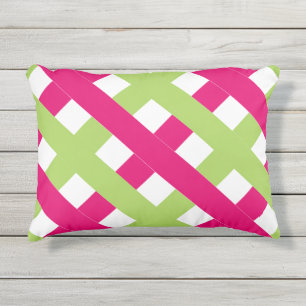 CHIC OUTDDEUR PILLOW_GREEN/561 HOT PINK LATTICE BUITENKUSSEN