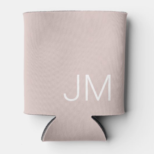 Chic Oversize Monogram Initialen Blush Pink Blikjeskoeler (Voorkant)