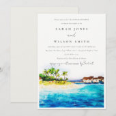 Chic Overwater Villa Seascape Beach Couples Shower Kaart (Voorkant / Achterkant)