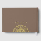 Chic paar Initialen Floral Mandala Gold Gastenboek (Achterkant)