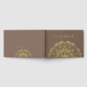 Chic paar Initialen Floral Mandala Gold Gastenboek (Volledig)