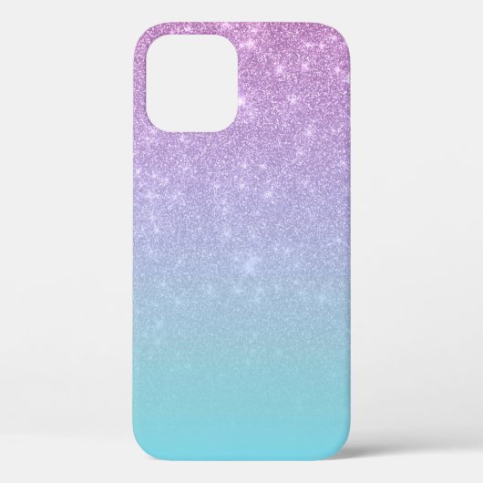 Chic Paars Blue Glitter Ombre Gradiënt Case-Mate iPhone Case (Achterkant)