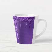 Chic Paars Driving Glitter Brusal Monogram Latte Mok (Rechts)