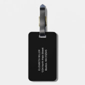 Chic Paars Driving Glitter Monogram Naam Bagagelabel (Achterkant verticaal)