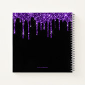 Chic Paars Driving Glitter Monogram Naam Notitieboek (Achterkant)