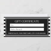 Chic Paars Girl Stripes Salon Gift Certificate (Achterkant)