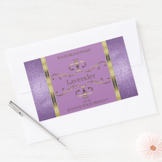 Chic Paars Glitter en Gold  Product Labels (Envelop)