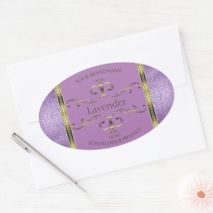 Chic Paars Glitter en Gold Product Labels