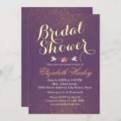 Chic Paars & Gold Glitter Sparkle Vrijgezellenfees Kaart (Voorkant / Achterkant)