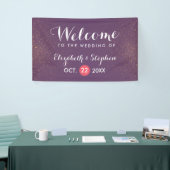 Chic Paars & Gold Glitter Sparkle Wedding Banner (Beurs)