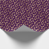 Chic Paars Gold Stippen Cadeaupapier (Hoek)
