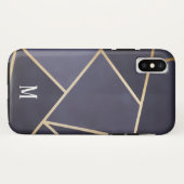 Chic Paars & Goud Abstract Monogram Case-Mate iPhone Case (Achterkant (horizontaal))