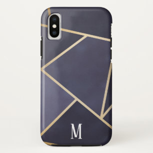 Chic Paars & Goud Abstract Monogram iPhone XS Hoesje