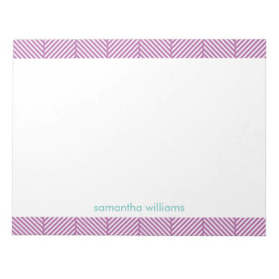 Chic Paars Herringbone Patroon Notitieblok
