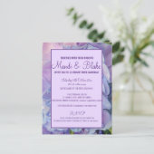 Chic Paars Hydrangea Wedding Briefkaart (Staand voorkant)
