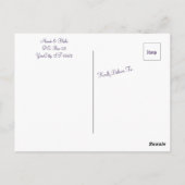 Chic Paars Hydrangea Wedding Briefkaart (Achterkant)