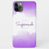 Chic Paars Ombre Name Letter Monogram iPhone Case Hoesje (Achterkant)