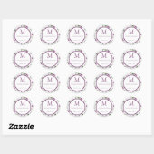 Chic Paars Thistle Floral Wedding Ronde Sticker (Vel)