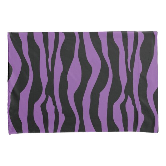 Chic Paars Zebra Print Pillow Hoesje set Kussensloop (Voorkant-Rechts)