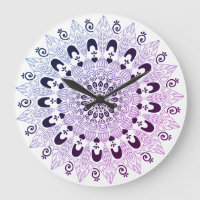 Chic Paarse Blauwe Mandala Bloem Ontwerp
