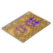 Chic Paarse Dragon Head & Gold Dragon Scales Notitieboek (Linkerzijde)