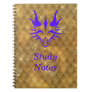 Chic Paarse Dragon Head & Gold Dragon Scales Notitieboek