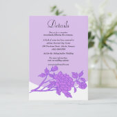 Chic Paarse Floral Wedding Details Informatiekaartje (Staand voorkant)