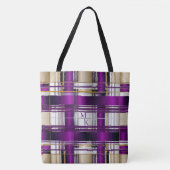 Chic paarse geruite monogram tas (Voorkant)