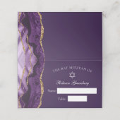 Chic Paarse Gold Agate Bat Mitzvah Party (Buitenkant ongevouwen)