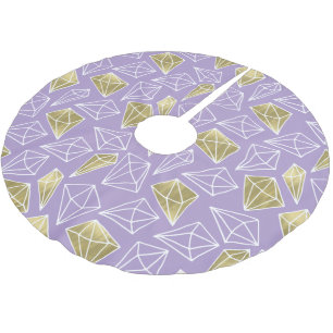 Chic Paarse Gouden Diamanten Kerst Kerstboom Rok