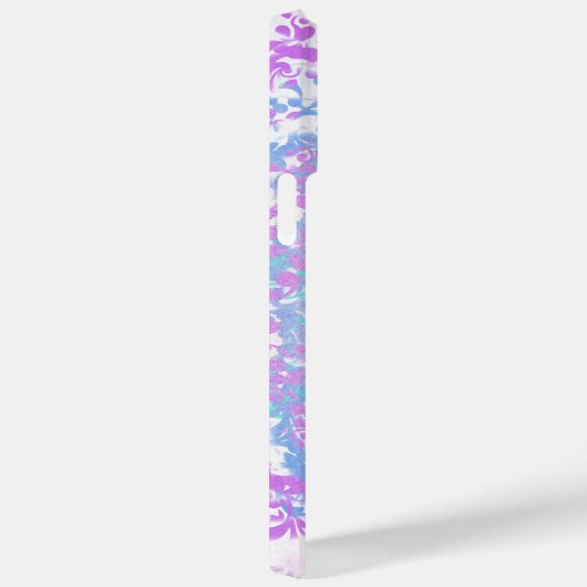 Chic Paarse retro monogram Case-Mate iPhone Case (Achterkant / Rechts)