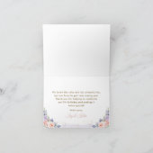 Chic Paarse Roze Bloemen Tribal Woodland Animals Bedankkaart (Binnen)