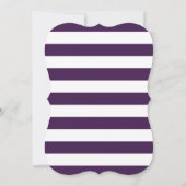 Chic Paarse Stripes Gold Violet Floral Baptisme Kaart (Achterkant)