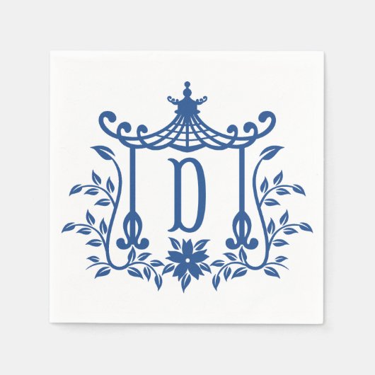 Chic Pagoda Monogram D Napkins Servet (Voorkant)