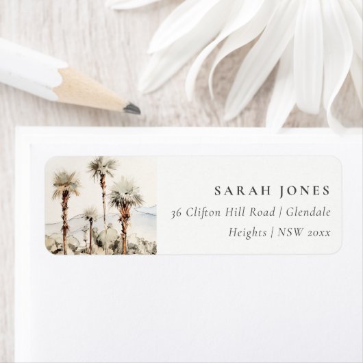 Chic Palm Springs California Landschap Adres Etiket (Insitu)