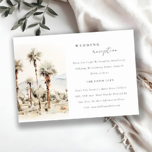Chic Palm Springs Californië bruiloft receptie Informatiekaartje