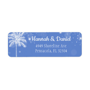 Chic Palm Tree bij Night Return-adres Etiket