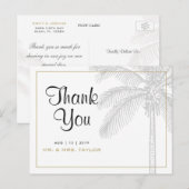 Chic Palm Tree & Gold Wedding Hartelijk dank Brief Briefkaart (Voorkant / Achterkant)