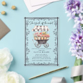 Chic Panier à fleurs Invitation de douche nuptiale (Insitu (Mariage))