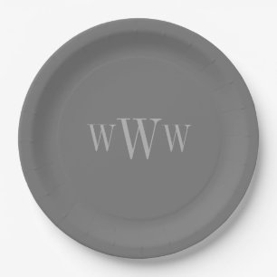 CHIC PAPER BORD_GRAY SOLID/MONOGRAM PAPIEREN BORDJE